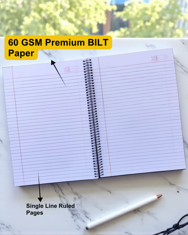 A4 Spiral Notebook Unruled 500 Page 60 GSM BILT Paper